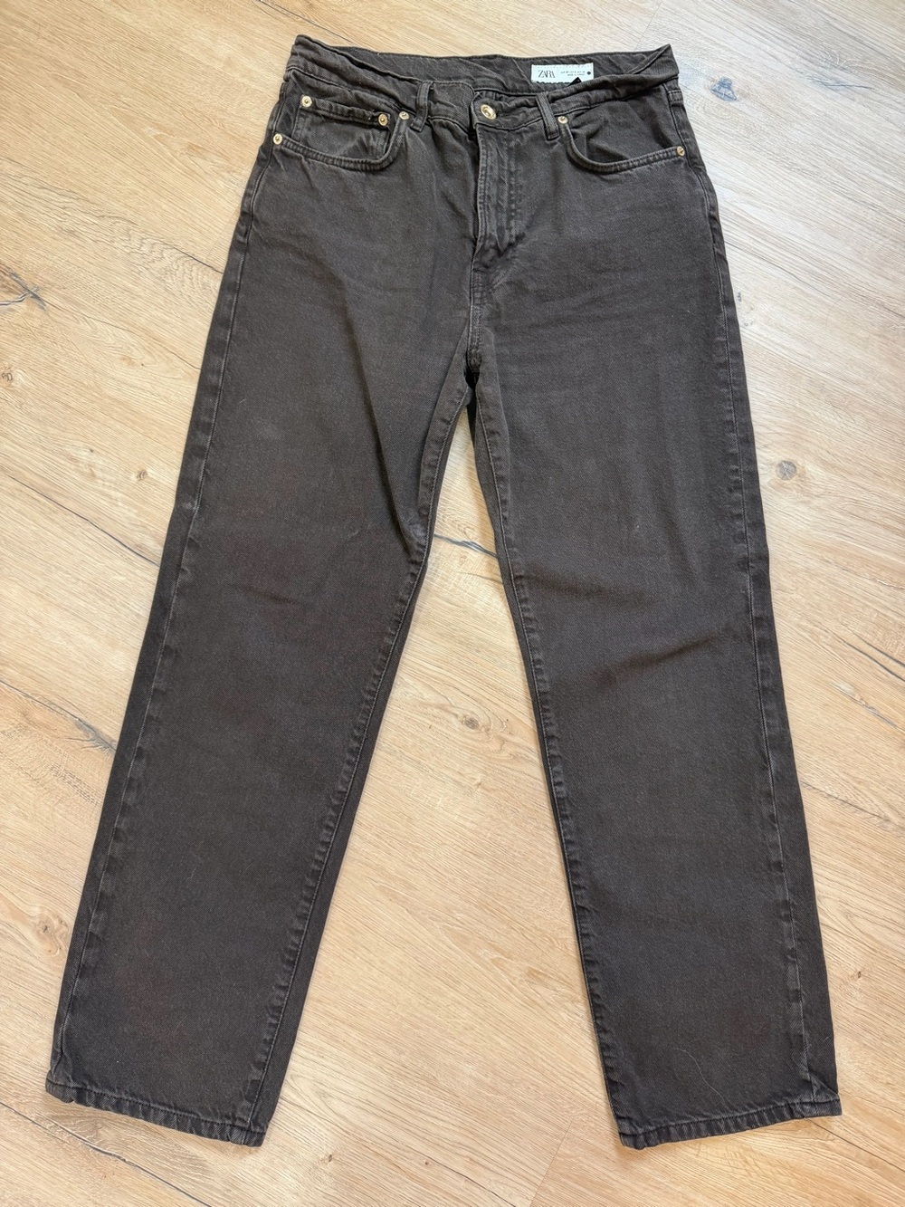 Zara Brown Denim Jeans Size 6 Straight leg